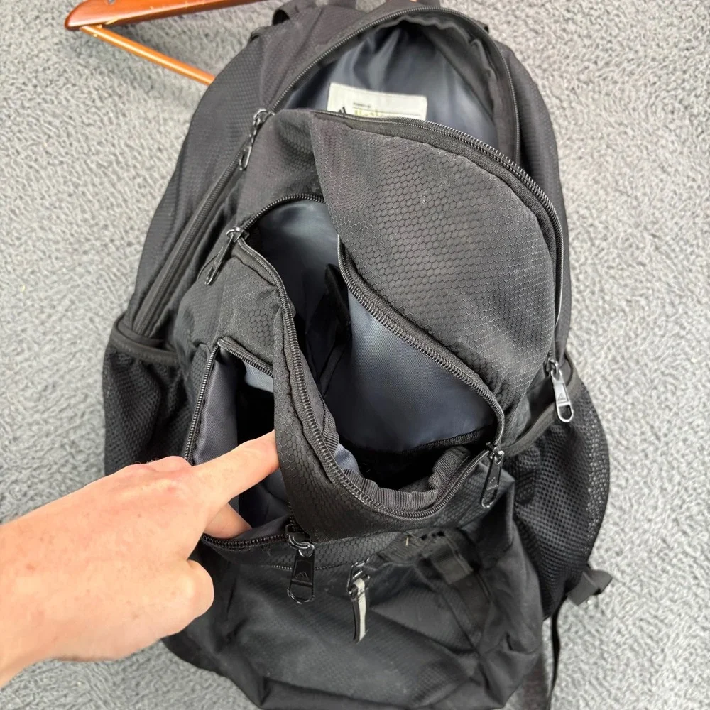 Adidas LoadSpring Black Backpack‎ 979121-A Multi-Pocket School Travel Bag 03/21